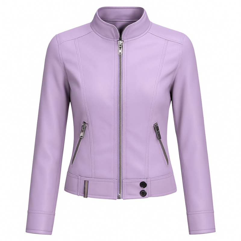 Elegante Vielseitige Lederjacke für Damen für Jeden Anlass