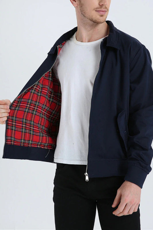 Giacca Uomo Harrington Elegante con Colletto Risvoltato e Tasche Frontali 2