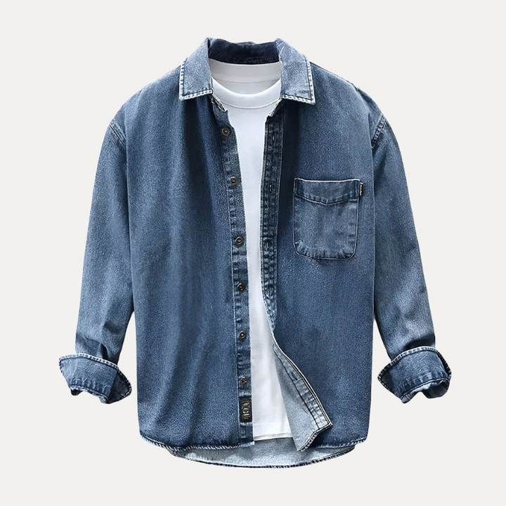 Premium-Denim-Jacke für Herren mit klassischem Design und funktionalen Taschen