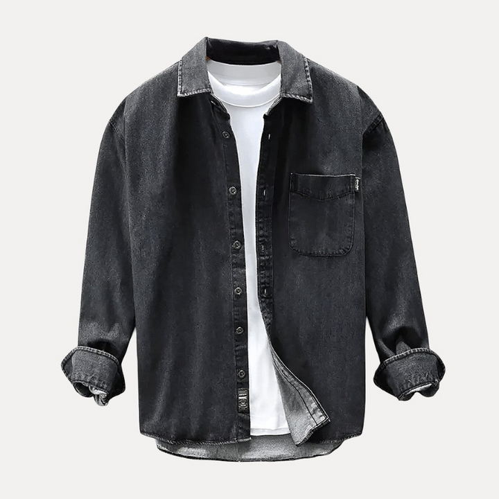 Premium-Denim-Jacke für Herren mit klassischem Design und funktionalen Taschen
