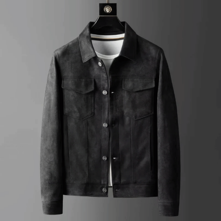 Giacca Uomo in Pelle Scamosciata Elegante e Moderna – Comfort e Versatilità per Occasioni Formali e Casual 1
