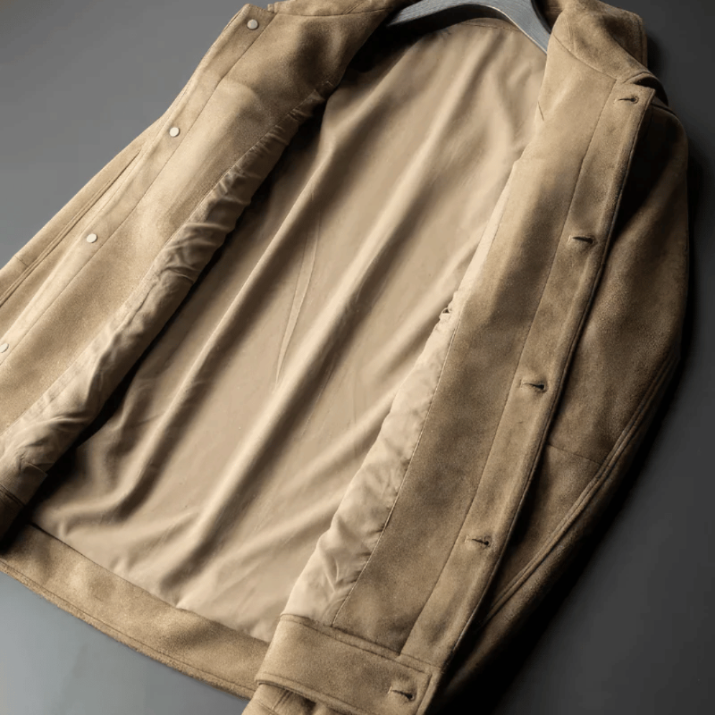 Giacca Uomo in Pelle Scamosciata Elegante e Moderna – Comfort e Versatilità per Occasioni Formali e Casual 4