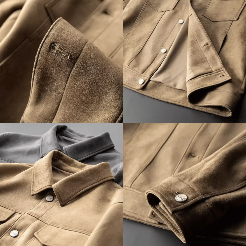 Giacca Uomo in Pelle Scamosciata Elegante e Moderna – Comfort e Versatilità per Occasioni Formali e Casual 5