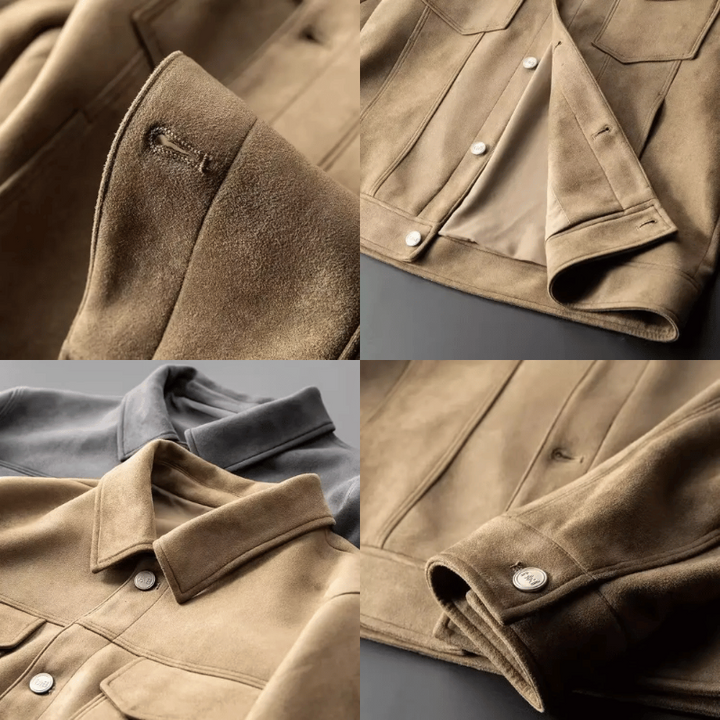 Giacca Uomo in Pelle Scamosciata Elegante e Moderna – Comfort e Versatilità per Occasioni Formali e Casual 5