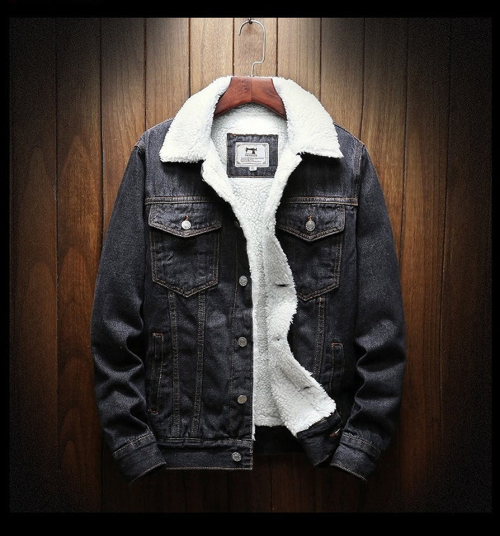 Giacca Vintage in Denim da Uomo con Fodera in Sherpa e Collo in Pelliccia Sintetica 2