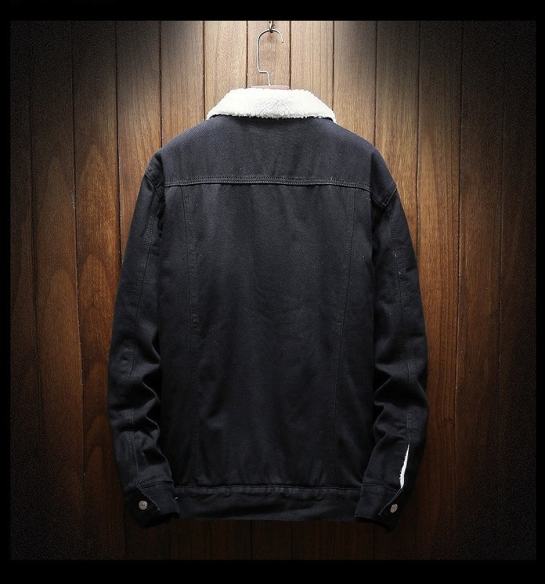 Giacca Vintage in Denim da Uomo con Fodera in Sherpa e Collo in Pelliccia Sintetica 4