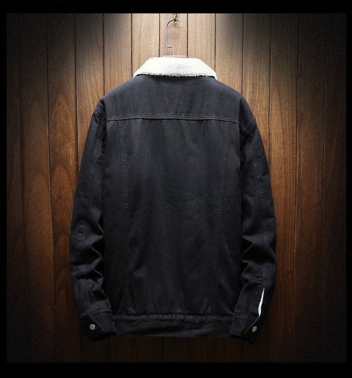 Giacca Vintage in Denim da Uomo con Fodera in Sherpa e Collo in Pelliccia Sintetica 4