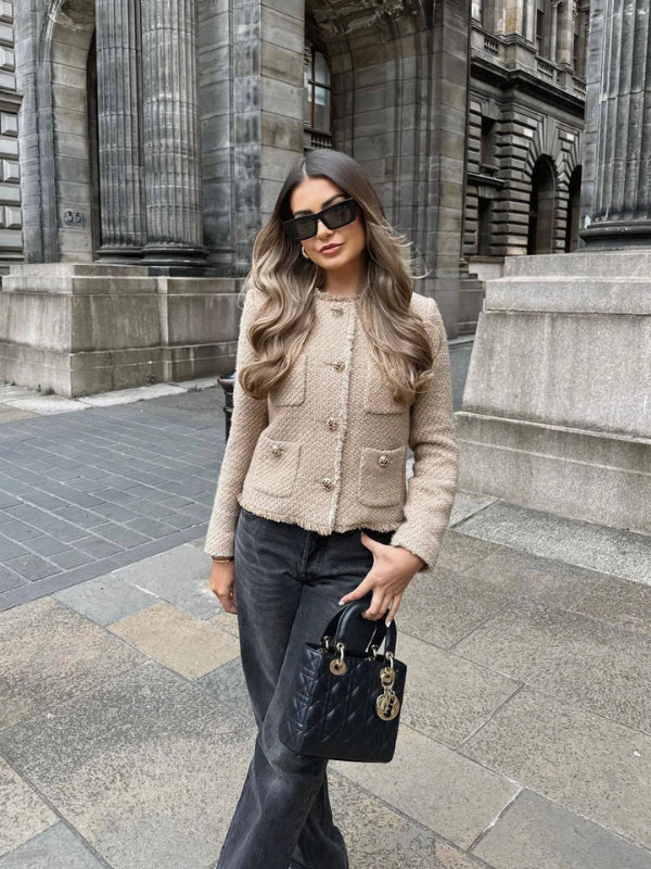 Giacca da Donna in Tweed con Tasche Elegante e Versatile per Look Chic 3