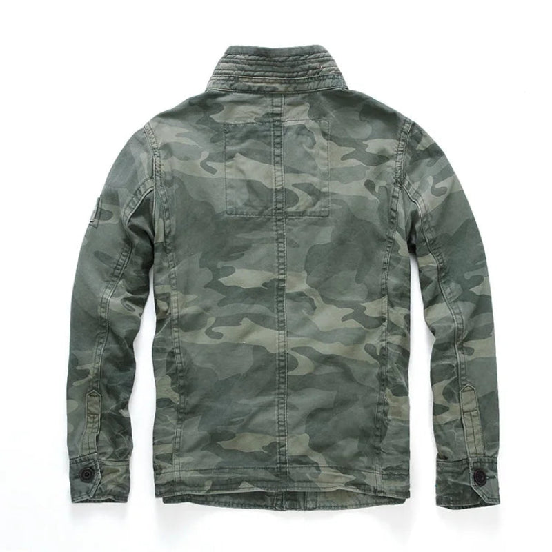 Giacca da Uomo Denim Cargo con Tasche Multiple e Polsini Regolabili 2