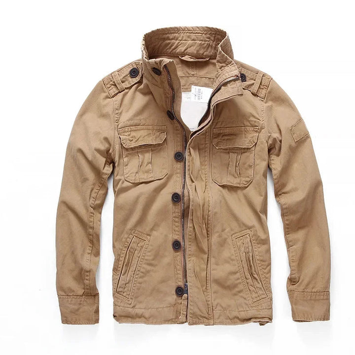 Giacca da Uomo Denim Cargo con Tasche Multiple e Polsini Regolabili 3