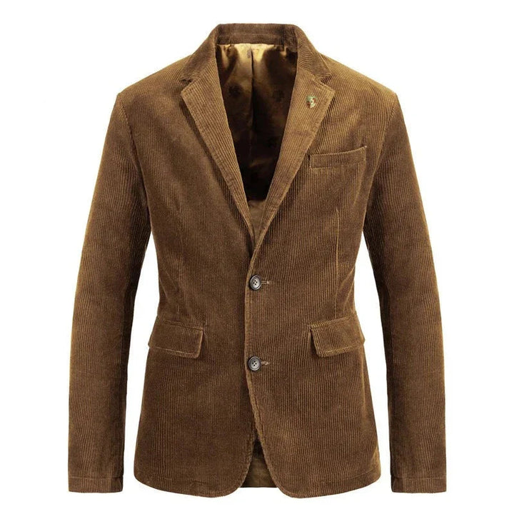 Giacca da Uomo in Velluto a Coste con Chiusura a Due Pulsanti - Blazer Elegante e Versatile 0