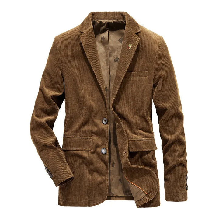Giacca da Uomo in Velluto a Coste con Chiusura a Due Pulsanti - Blazer Elegante e Versatile 1
