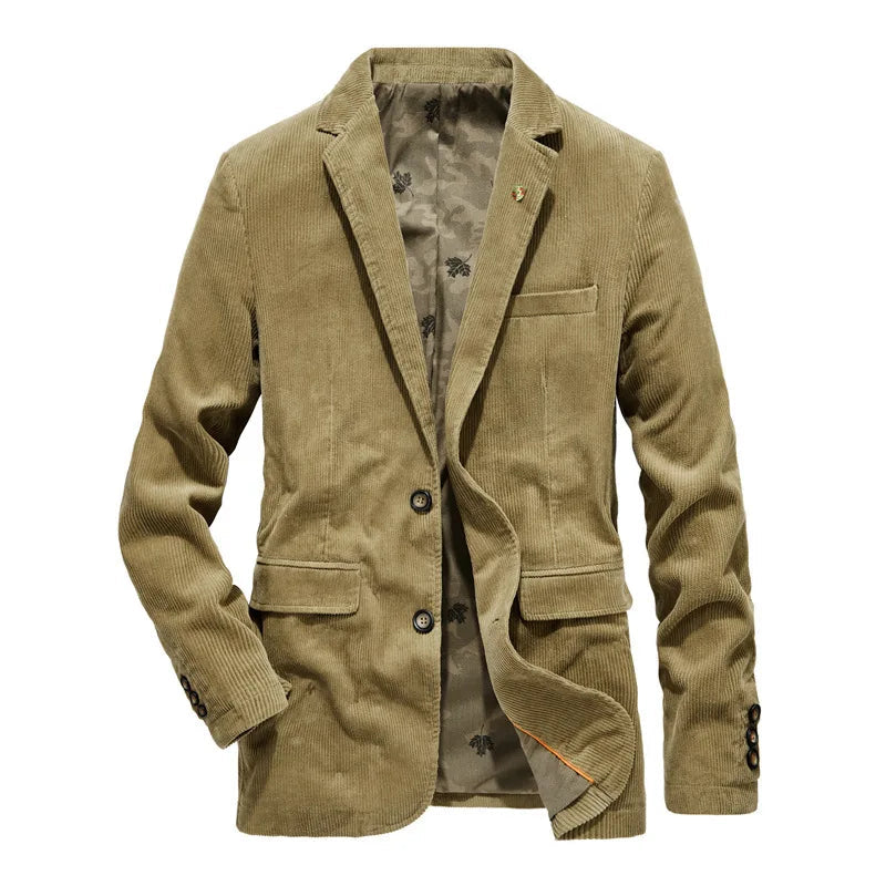 Giacca da Uomo in Velluto a Coste con Chiusura a Due Pulsanti - Blazer Elegante e Versatile 10