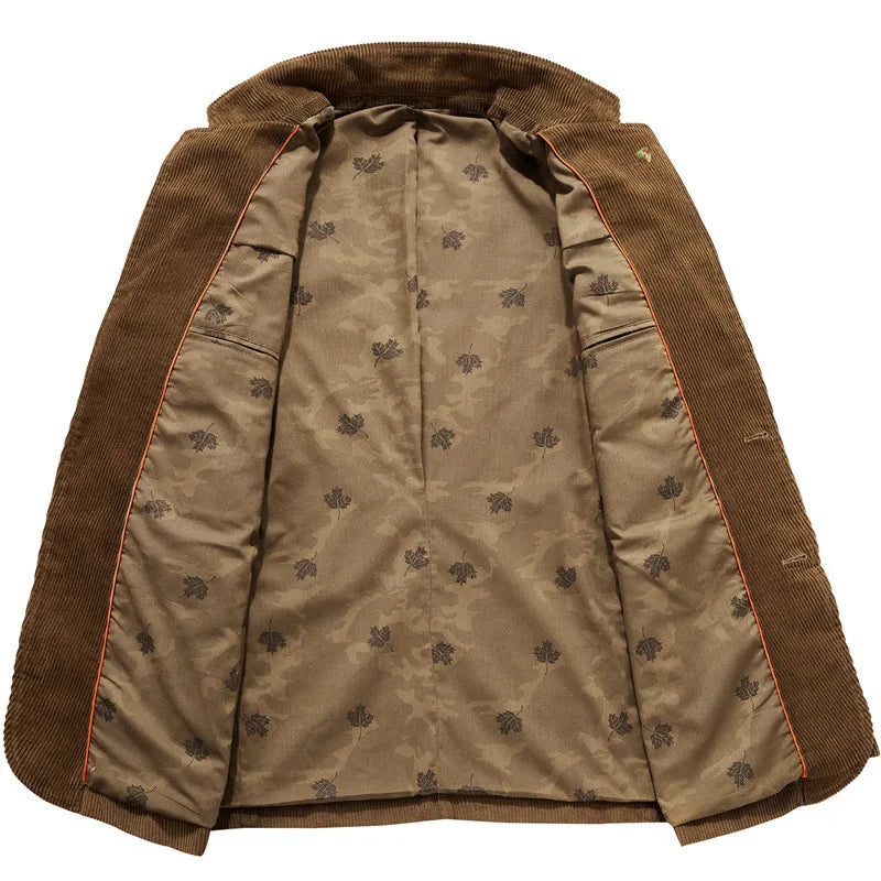 Giacca da Uomo in Velluto a Coste con Chiusura a Due Pulsanti - Blazer Elegante e Versatile 2