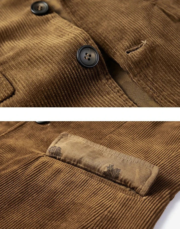 Giacca da Uomo in Velluto a Coste con Chiusura a Due Pulsanti - Blazer Elegante e Versatile 4