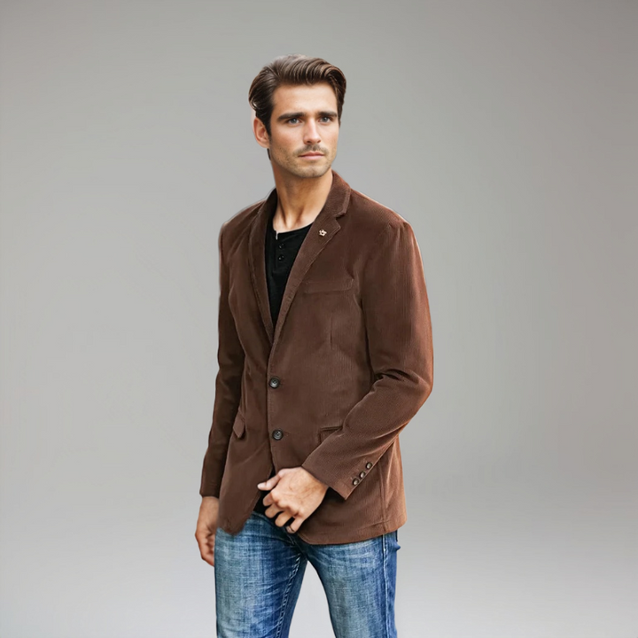 Giacca da Uomo in Velluto a Coste con Chiusura a Due Pulsanti - Blazer Elegante e Versatile 6