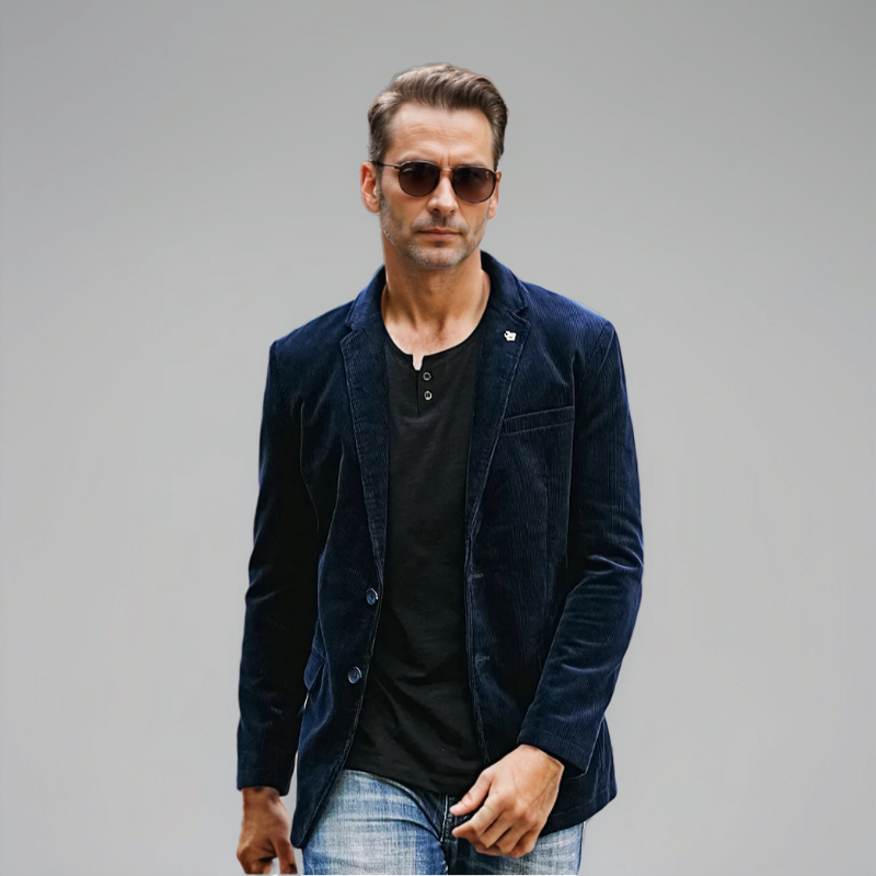 Giacca da Uomo in Velluto a Coste con Chiusura a Due Pulsanti - Blazer Elegante e Versatile 7