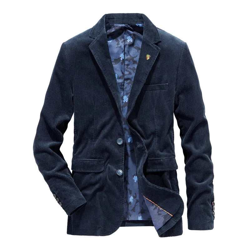 Giacca da Uomo in Velluto a Coste con Chiusura a Due Pulsanti - Blazer Elegante e Versatile 9