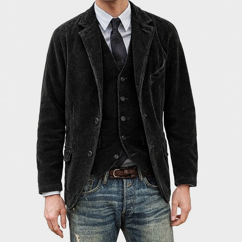 Elegante Herrenjacke mit passendem Weste für formelle und legere Anlässe