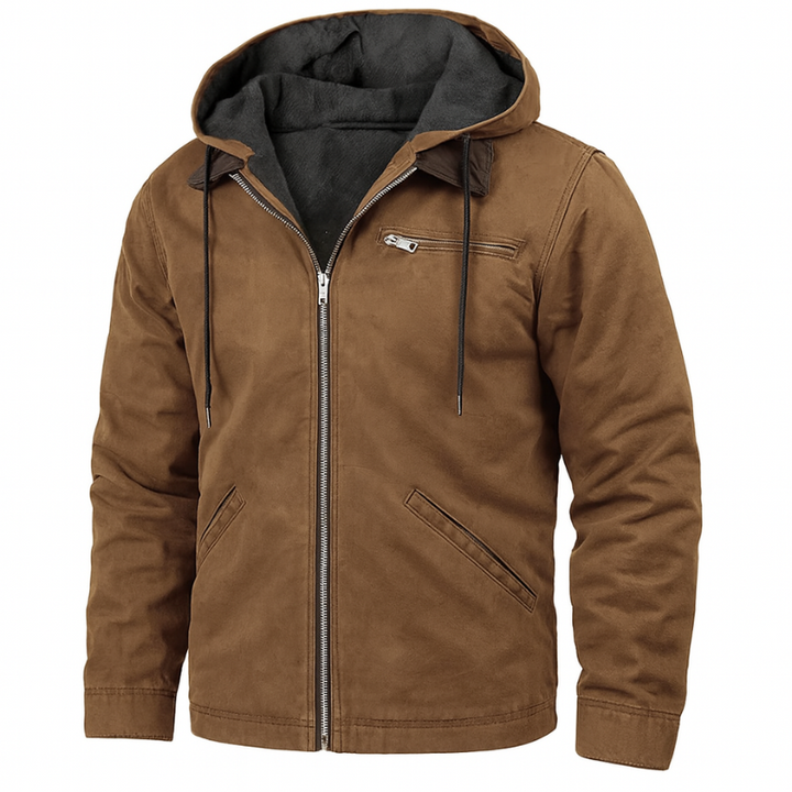 Giacca da Uomo Elegante per l'Autunno con Cappuccio e Fodera Morbida - Stile per Giorni Freschi