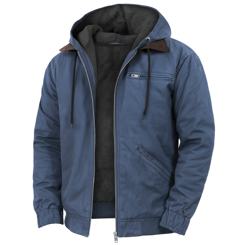 Giacca da Uomo Elegante per l'Autunno con Cappuccio e Fodera Morbida - Stile per Giorni Freschi