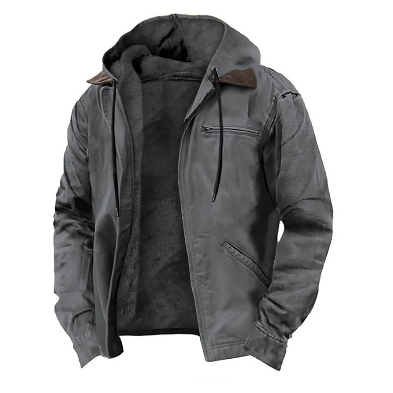 Giacca da Uomo Elegante per l'Autunno con Cappuccio e Fodera Morbida - Stile per Giorni Freschi