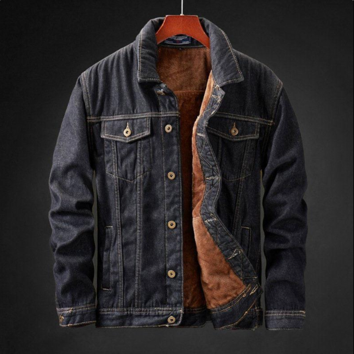 Herren-Denimjacke mit Fleece-Futter
