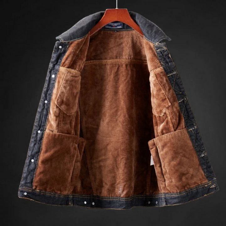 Herren-Denimjacke mit Fleece-Futter