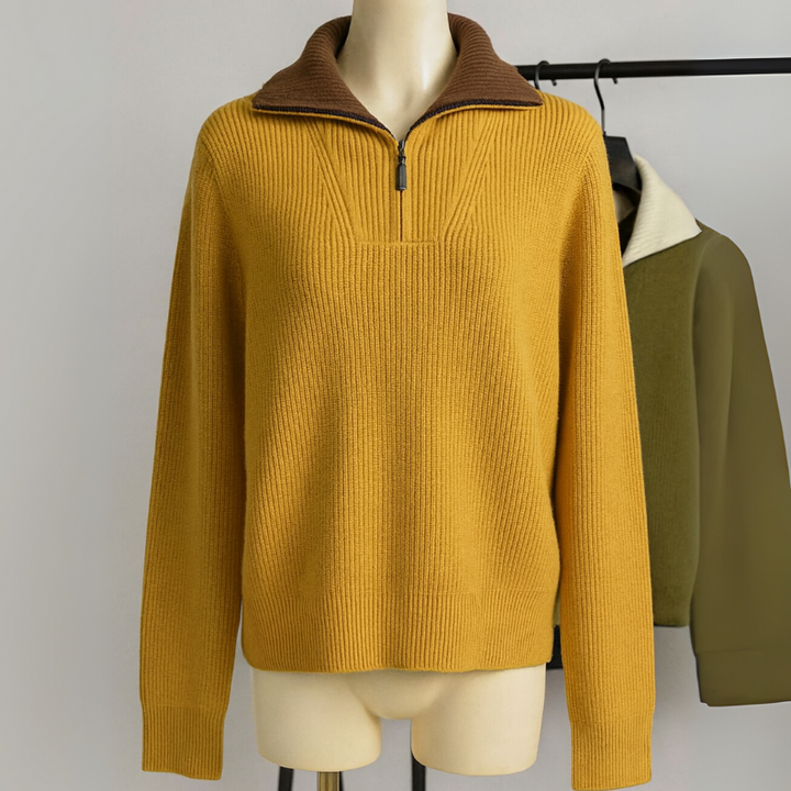 Herren Fleecejacke mit Henley-Kragen und Reißverschluss