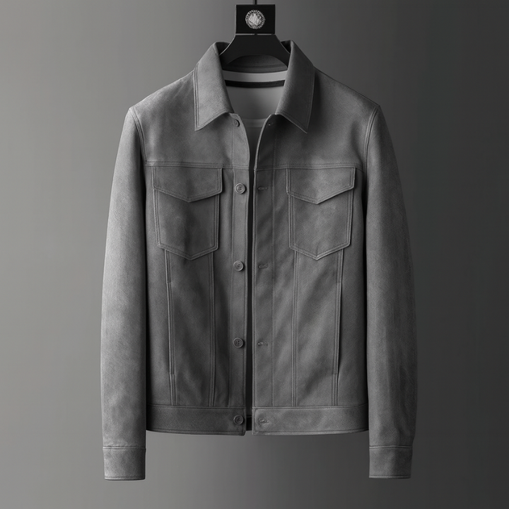 Chaqueta de piel de ante para hombre elegante y moderna – versatilidad para ocasiones formales e informales