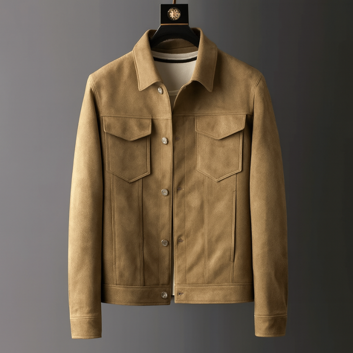Chaqueta de piel de ante para hombre elegante y moderna – versatilidad para ocasiones formales e informales