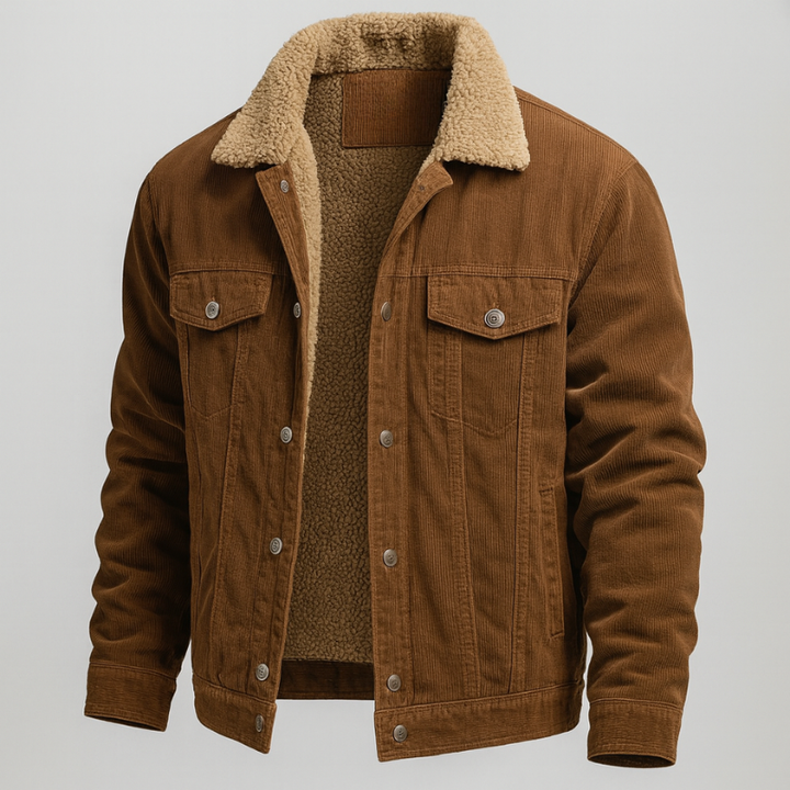 Chaqueta de invierno para hombre de pana acanalada con forro cálido - Estilo clásico para cada ocasión
