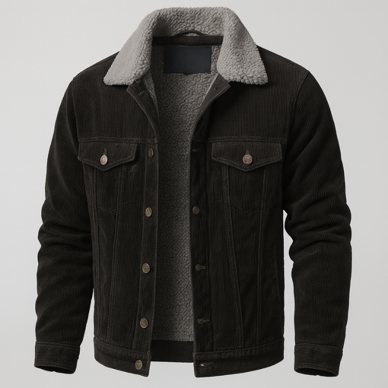 Chaqueta de invierno para hombre de pana acanalada con forro cálido - Estilo clásico para cada ocasión