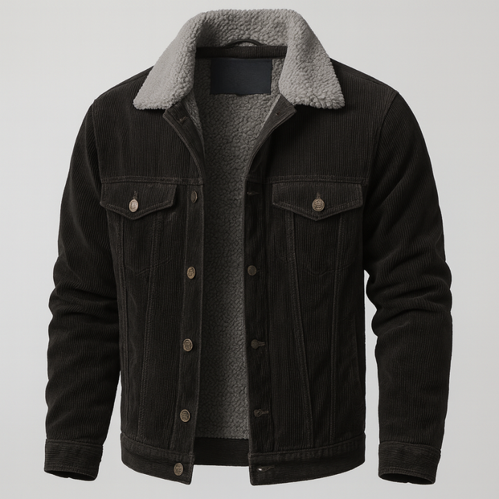Chaqueta de invierno para hombre de pana acanalada con forro cálido - Estilo clásico para cada ocasión