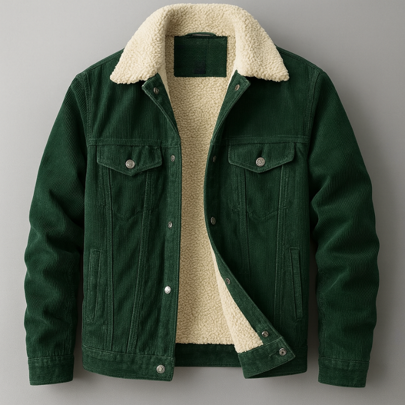 Chaqueta de invierno para hombre de pana acanalada con forro cálido - Estilo clásico para cada ocasión