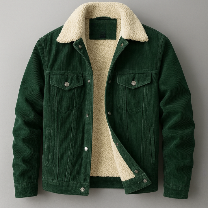 Chaqueta de invierno para hombre de pana acanalada con forro cálido - Estilo clásico para cada ocasión