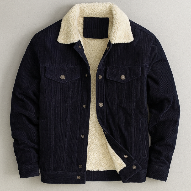 Chaqueta de invierno para hombre de pana acanalada con forro cálido - Estilo clásico para cada ocasión