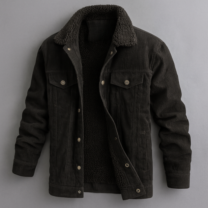 Chaqueta de invierno para hombre de pana acanalada con forro cálido - Estilo clásico para cada ocasión