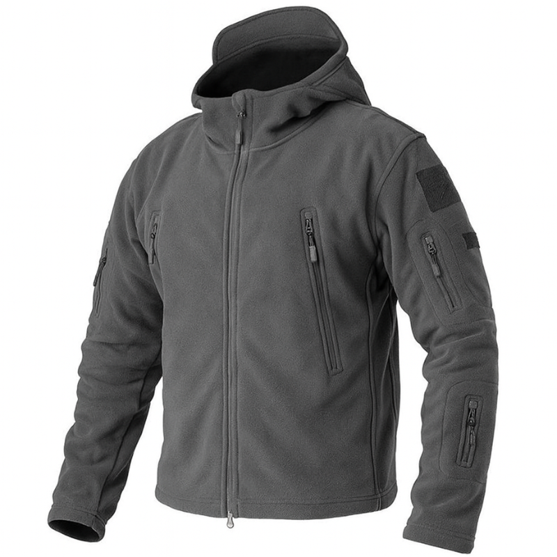 Chaqueta de invierno de forro polar para hombre con bolsillos y capucha - Calor para otoño e invierno
