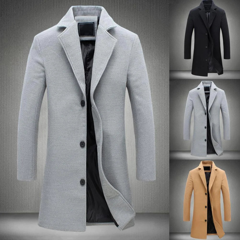 Elegante lange Herrenjacke und warme, vielseitige Herrenwinterjacke