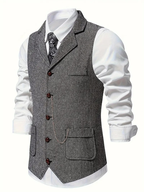 Elegantes Herren-Gilet mit klassischem Revers für formelle Anlässe und Geschäftliches