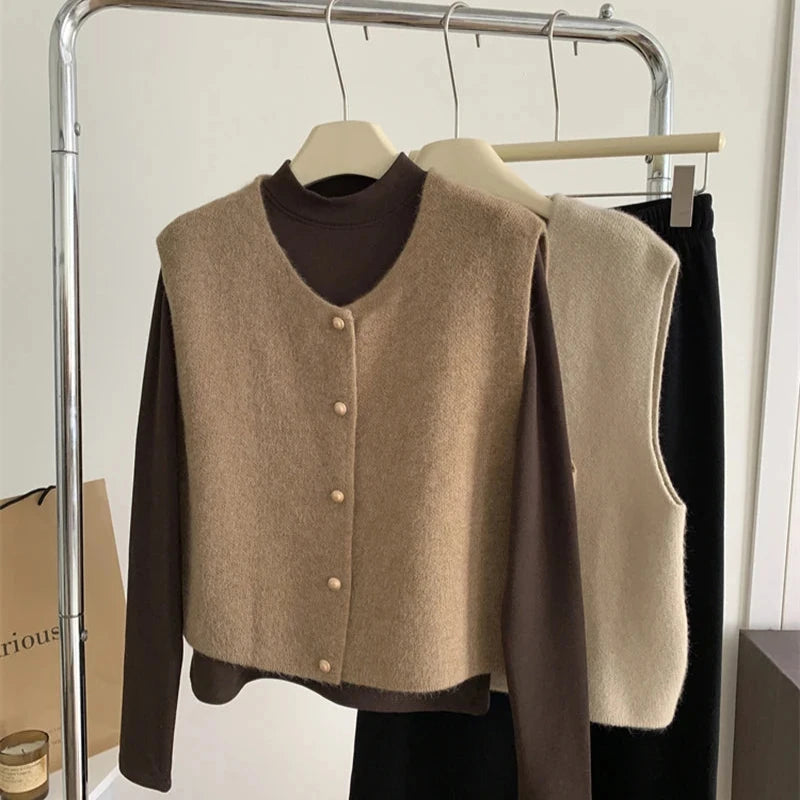 Gilet Donna Senza Maniche con Chiusura a Bottoni per Look Casual e Rilassato 2