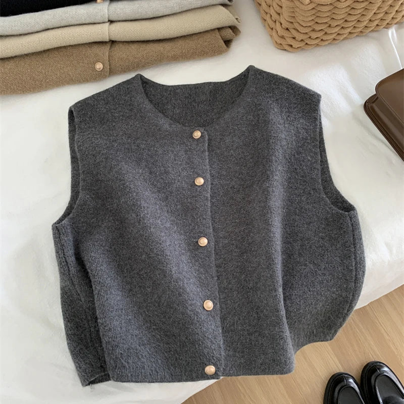 Gilet Donna Senza Maniche con Chiusura a Bottoni per Look Casual e Rilassato 3