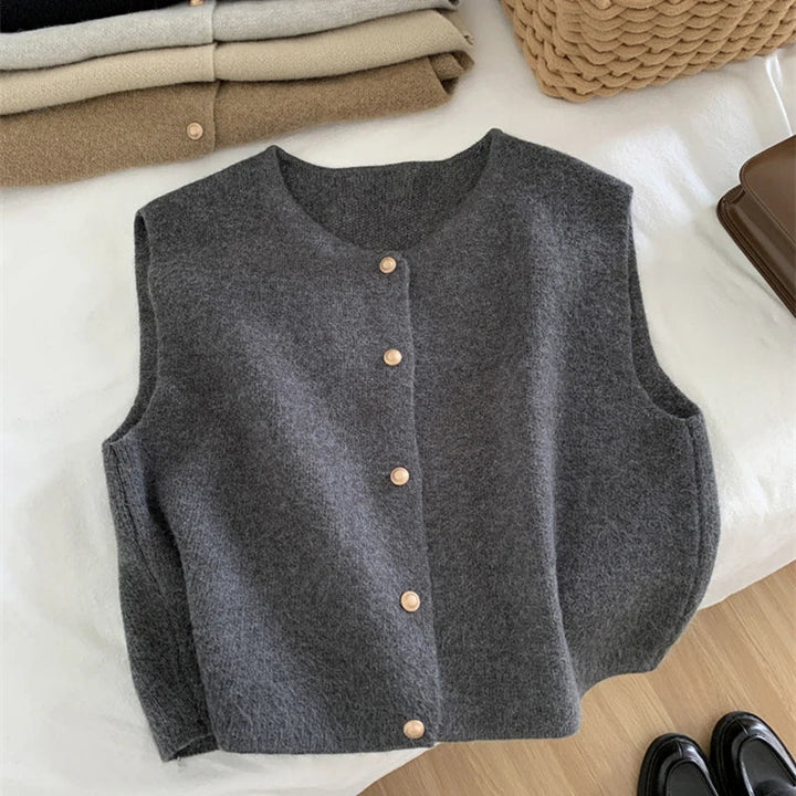 Gilet Donna Senza Maniche con Chiusura a Bottoni per Look Casual e Rilassato 3