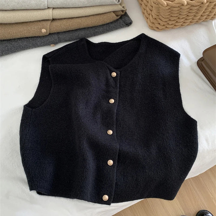 Gilet Donna Senza Maniche con Chiusura a Bottoni per Look Casual e Rilassato 5