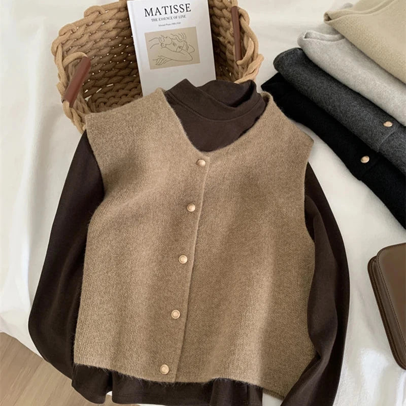 Gilet Donna Senza Maniche con Chiusura a Bottoni per Look Casual e Rilassato 8