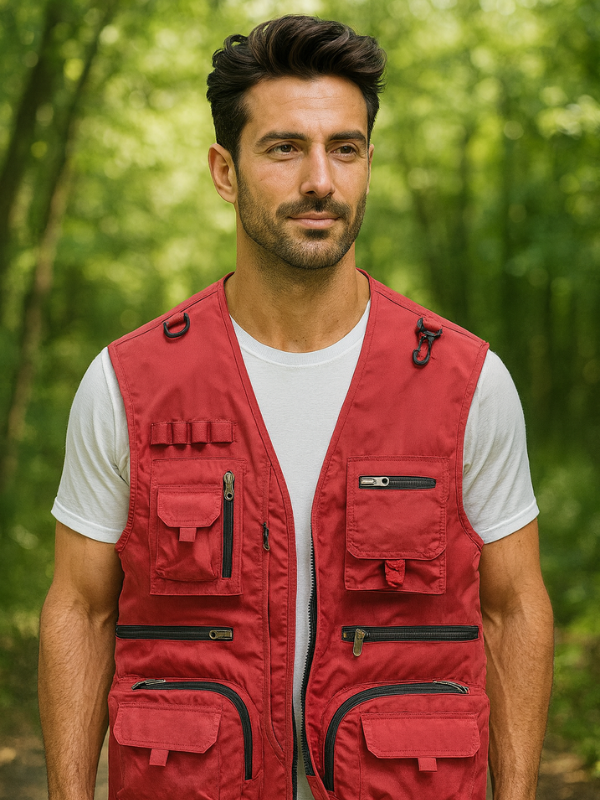 Gilet da Uomo per Tutte le Stagioni con Tasche Multiple per Attività All'aperto