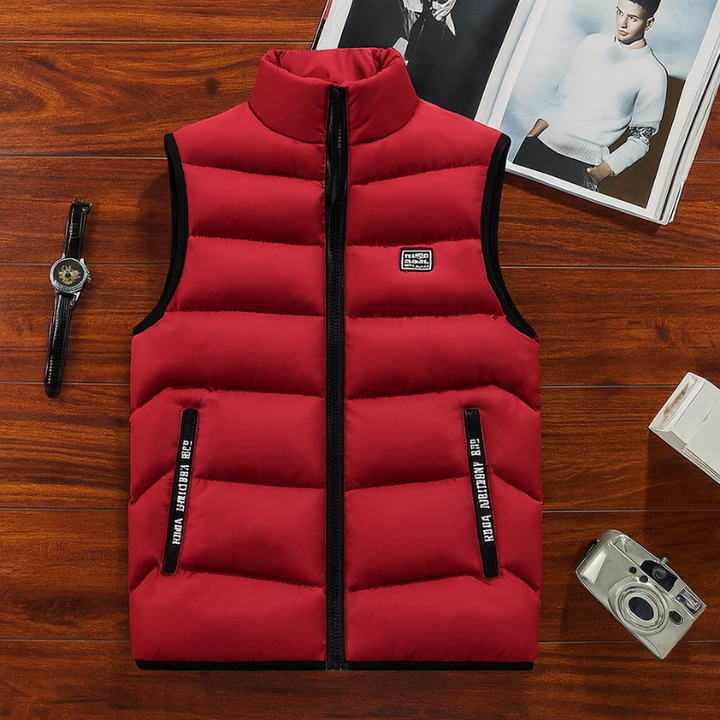 Gilet imbottito senza maniche casual da uomo per relax e calore