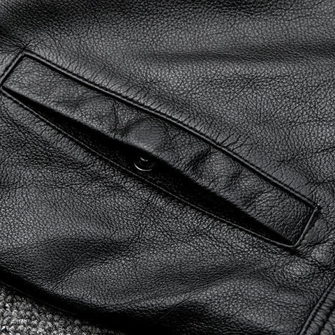 Giubbotto Pelle Uomo Vintage con Zip Nascosta, Giacca Elegante per Stile Quotidiano 6