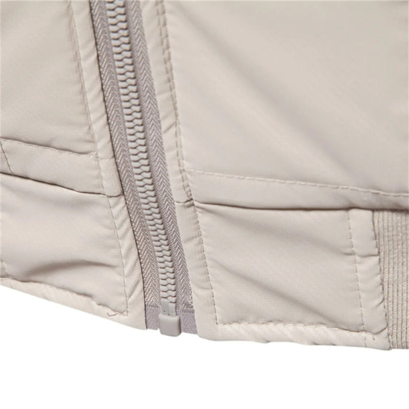 Chaqueta bomber acolchada para hombre con cuello alto y cierre con cremallera – Abrigo de invierno estilo plumón